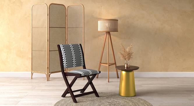 Bellucci Folding Chair (Mahogany Finish, Black & White) by Urban Ladder - Full View Design 1 - 471008