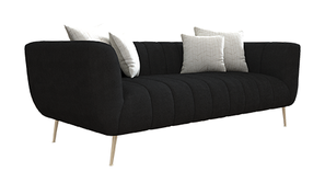 Darwin Dazzle Fabric Sofa (Dark Grey)