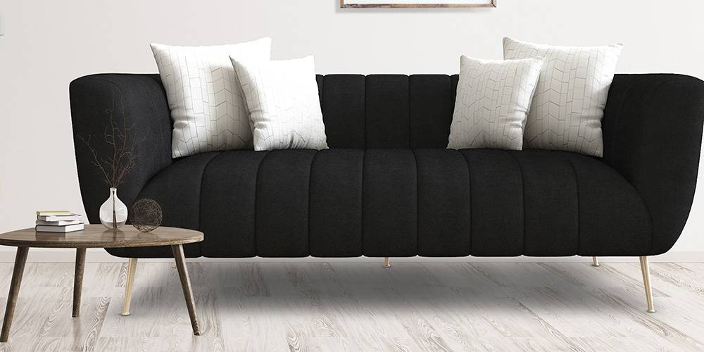 Darwin Dazzle Fabric Sofa (Dark Grey) by Urban Ladder - - 