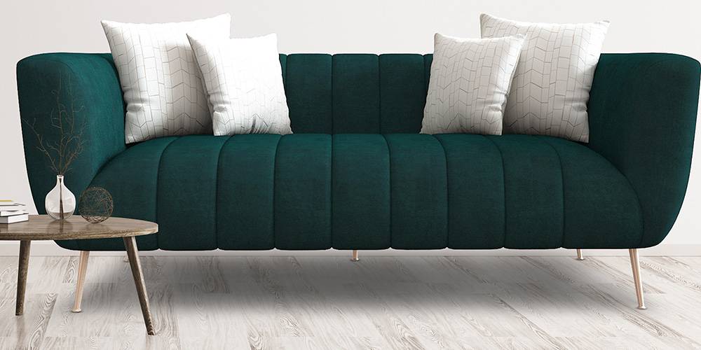 Darwin Dazzle Fabric Sofa (Bottle Green) by Urban Ladder - - 