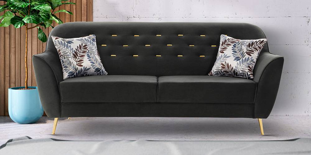 Izmir Decadence Fabric Sofa (Grey) by Urban Ladder - - 
