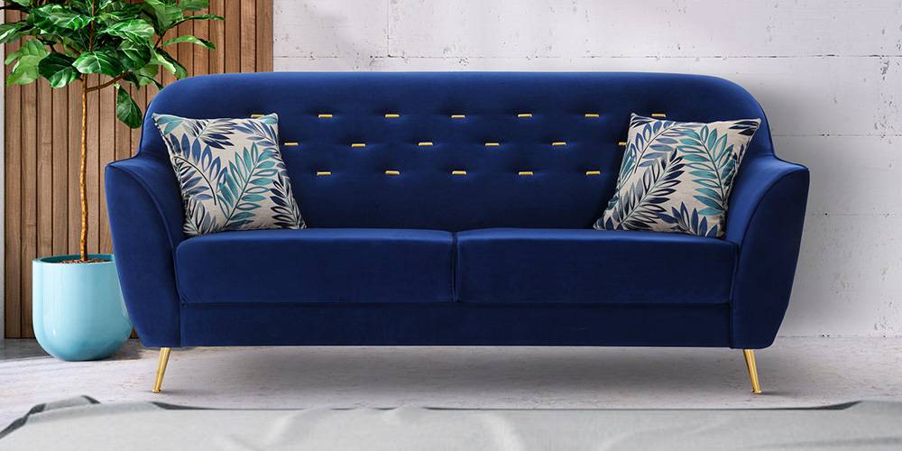 Izmir Decadence Fabric Sofa (Blue) by Urban Ladder - - 