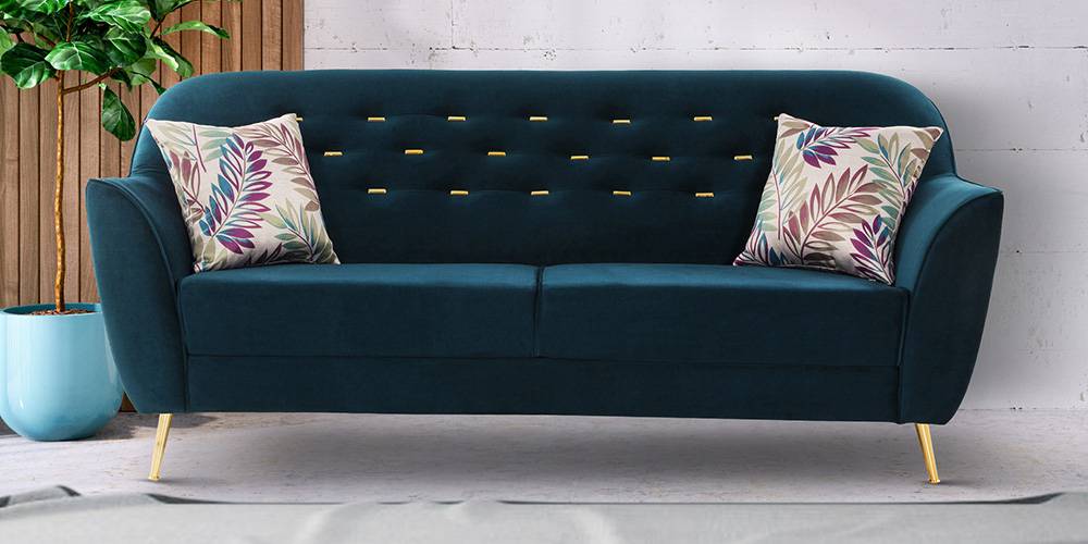 Izmir Decadence Fabric Sofa (Bottle Green) by Urban Ladder - - 