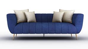 Darwin Rendered Fabric Sofa (Blue)