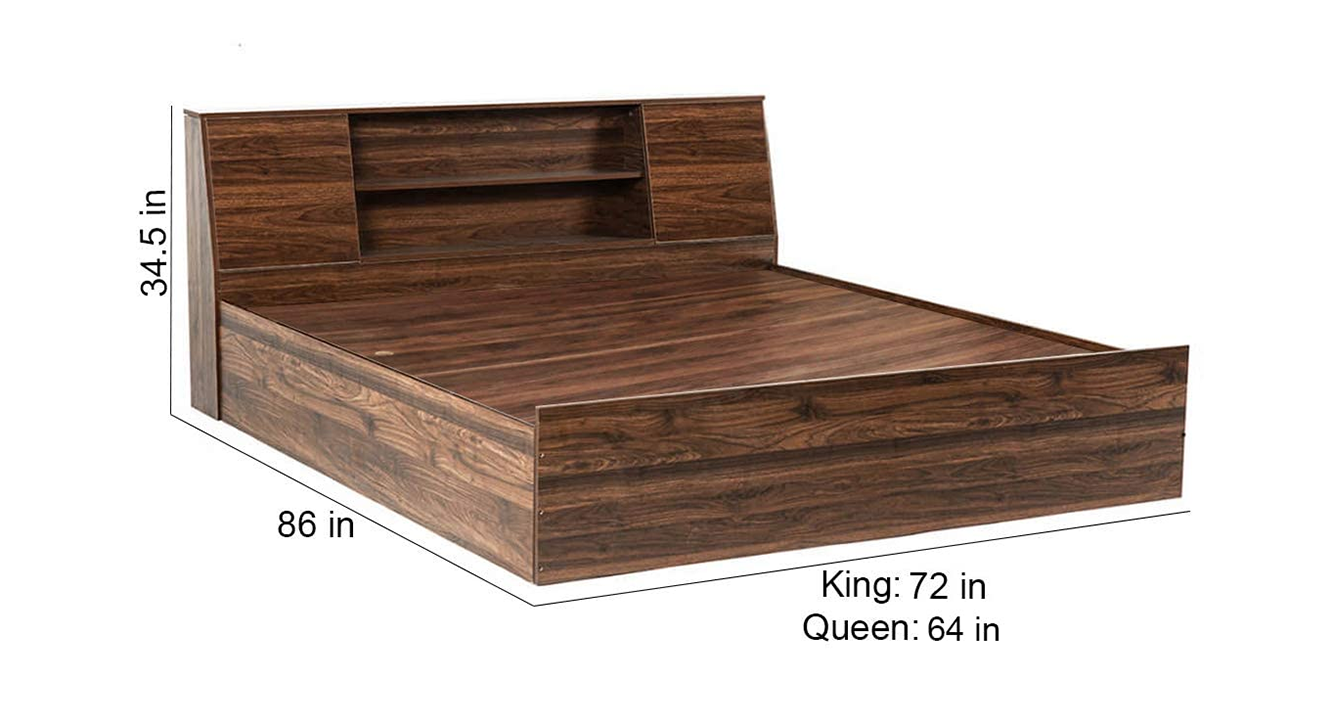 Mykonos storage bed brown color engineered wood finish 6
