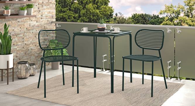 Joyce Glass Top Balcony Table (Green) by Urban Ladder - Full View Design 1 - 473645