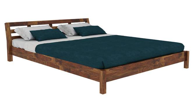 Nicolau Solid Wood Queen Non Storage Bed in Provincial Teak finish (Queen Bed Size, PROVINCIAL TEAK) by Urban Ladder - Cross View Design 1 - 473669