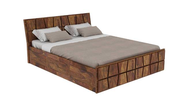 Meighen Solid Wood Queen Platform Storage Bed in Provincial Teak finish (Queen Bed Size, PROVINCIAL TEAK) by Urban Ladder - Cross View Design 1 - 473670