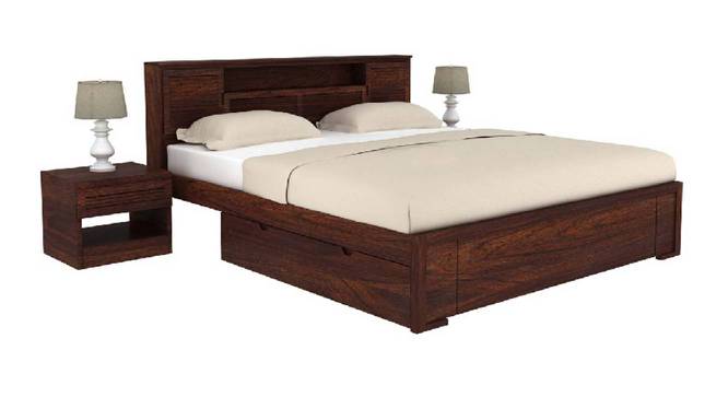 Samana Solid Wood King Storage Bed in Walnut Matte finish (King Bed Size, Walnut) by Urban Ladder - Cross View Design 1 - 473680