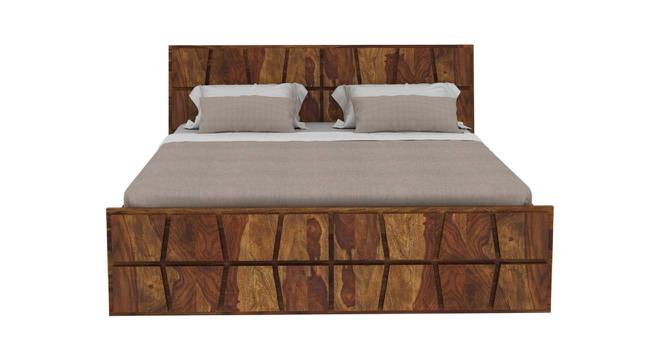 Meighen Solid Wood Queen Platform Storage Bed in Provincial Teak finish (Queen Bed Size, PROVINCIAL TEAK) by Urban Ladder - Front View Design 1 - 473689