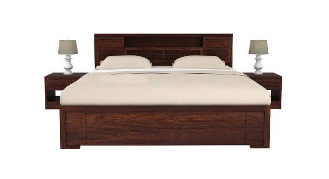 Samana Solid Wood King Storage Bed in Walnut Matte finish (King Bed Size, Walnut) by Urban Ladder - Front View Design 1 - 473697