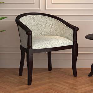 Wing Lounge Chairs Design Florence Armchair (Mahogany Finish, Monochrome Paisley)