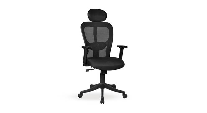 Edmund Study Chair (Black, Nylon Chair Base) by Urban Ladder - Cross View Design 1 - 