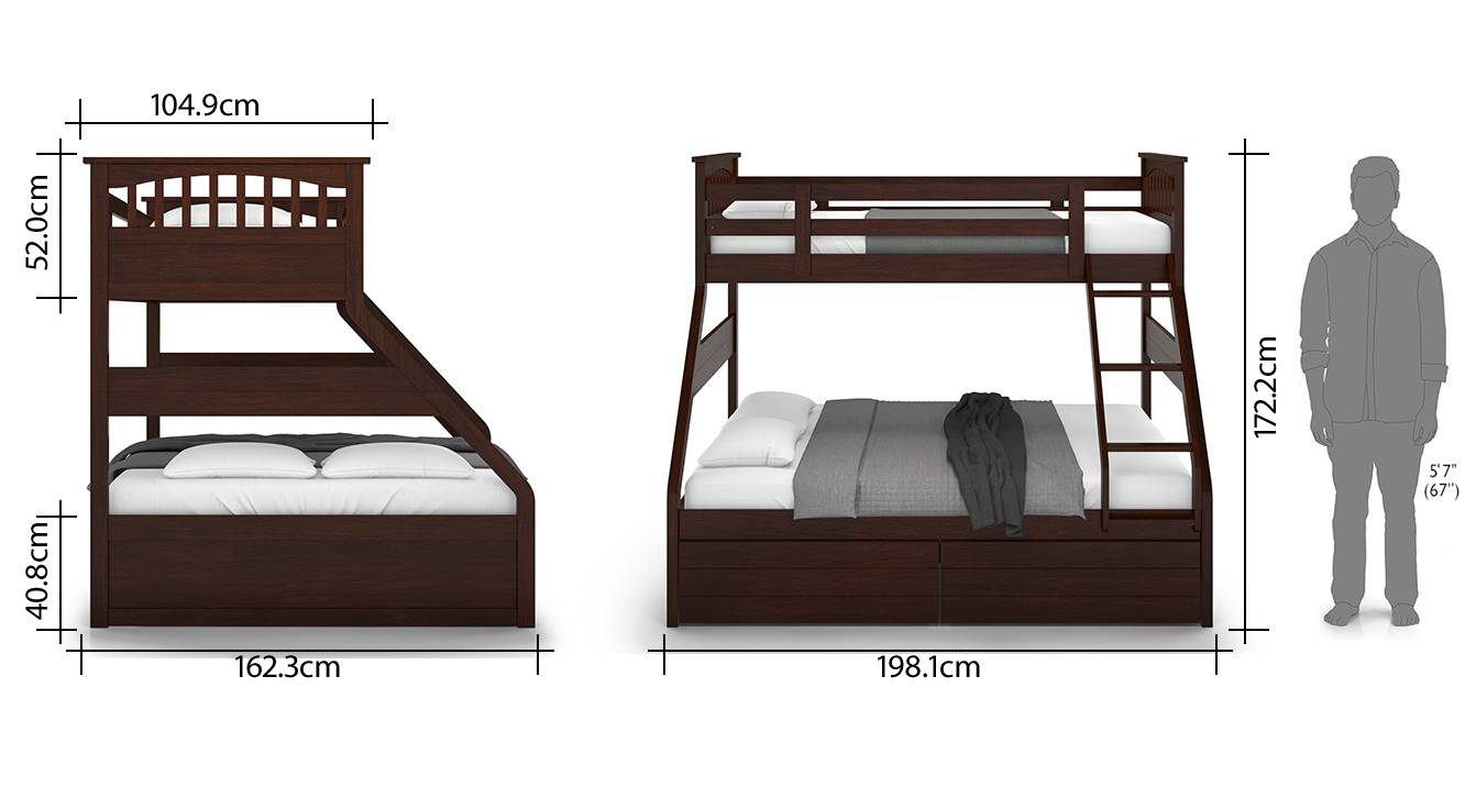 Barnley single queen storage bunk bed new 24