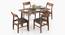 Augusta 4 Seater Dining Set (Grey, Dark Walnut Finish) by Urban Ladder - Cross View Design 1 - 473916