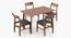 Augusta 4 Seater Dining Set (Grey, Dark Walnut Finish) by Urban Ladder - Front View Design 1 - 473922