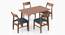 Augusta 4 Seater Dining Set (Blue, Dark Walnut Finish) by Urban Ladder - Front View Design 1 - 473923