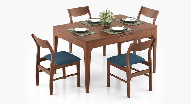 Ramanda 4 to 6 Extendable - Augusta 4 Seater Dining Set (Blue, Dark Walnut Finish) by Urban Ladder - Cross View Design 1 - 473990