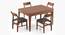 Ramanda 4 to 6 Extendable - Augusta 4 Seater Dining Set (Grey, Dark Walnut Finish) by Urban Ladder - Front View Design 1 - 473993