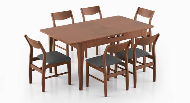 Ramanda 4 to 6 Extendable - Augusta 6 Seater Dining Set (Grey, Dark Walnut Finish) by Urban Ladder - Cross View Design 1 - 474009