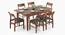 Ramanda 4 to 6 Extendable - Augusta 6 Seater Dining Set (Grey, Dark Walnut Finish) by Urban Ladder - Front View Design 1 - 474012