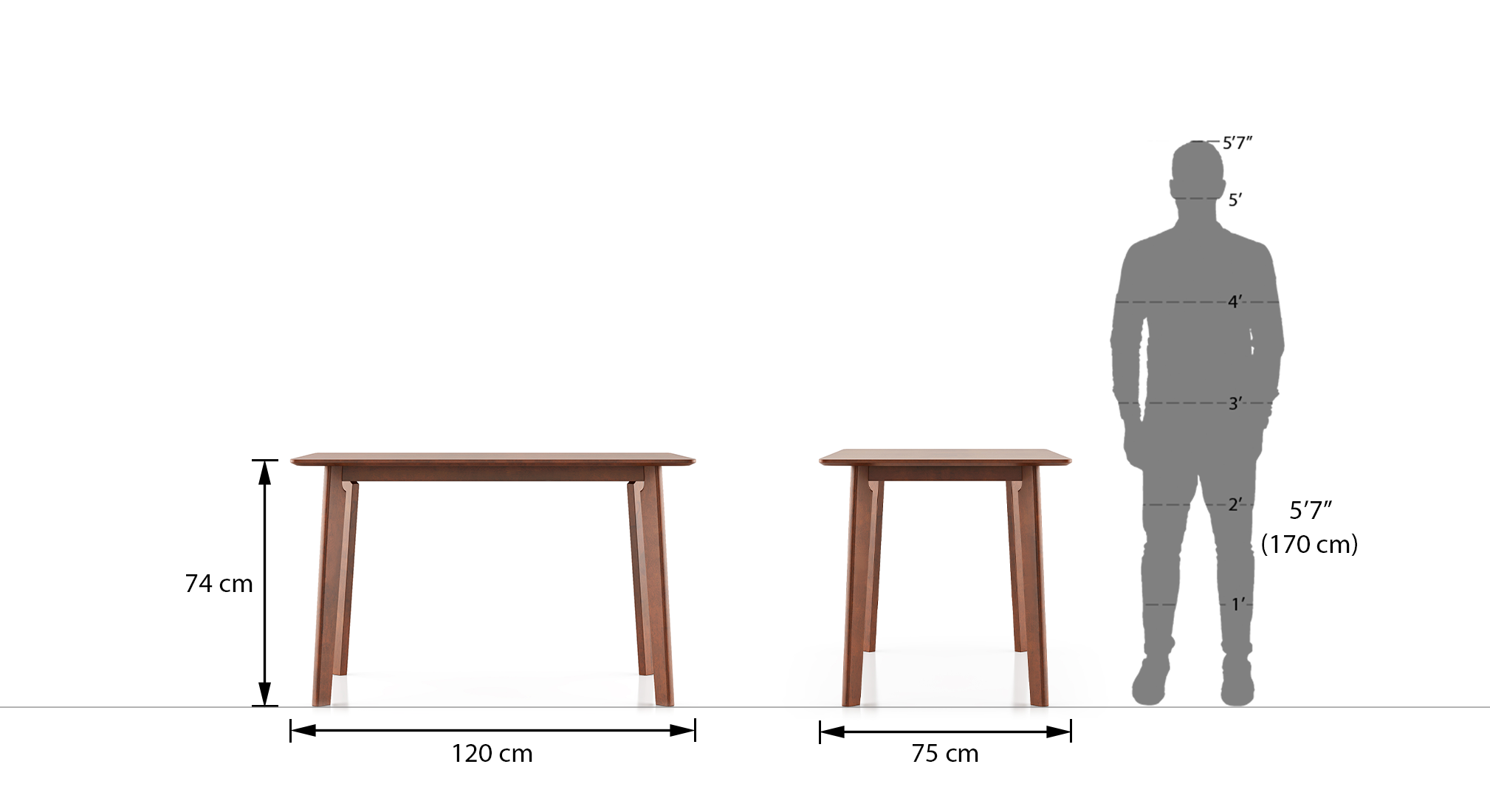 Augusta 4 seater dining table finish dark walnut 7