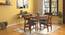 Augusta 4 Seater Dining Set (Blue, Dark Walnut Finish) by Urban Ladder - Full View Design 1 - 474225