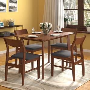 All 4 Seater Dining Table Sets Design Augusta 4 Seater Dining Set (Grey, Dark Walnut Finish)