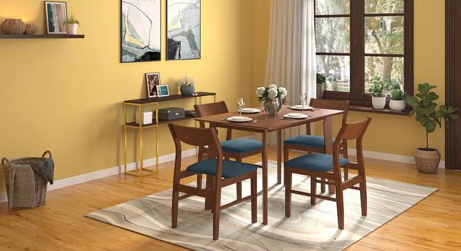 Augusta Dining Chair - Set Of 2 (Blue, Dark Walnut Finish) by Urban Ladder - Full View Design 1 - 474248
