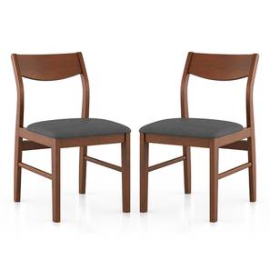 Wooden Dining Chairs Design Augusta Dining Chair - Set Of 2 (Grey, Dark Walnut Finish)