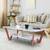 Rectangular engineered wood coffee table in frosty white and graphite grey lp