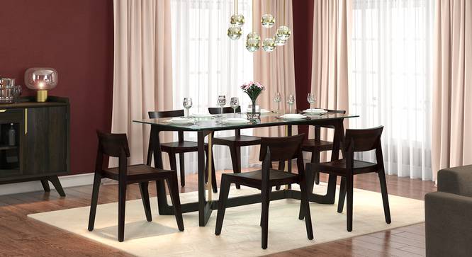 Bourdaine - Gordon 6 Seater Dining Set (Mahogany Finish) by Urban Ladder - Design 1 Full View - 474413