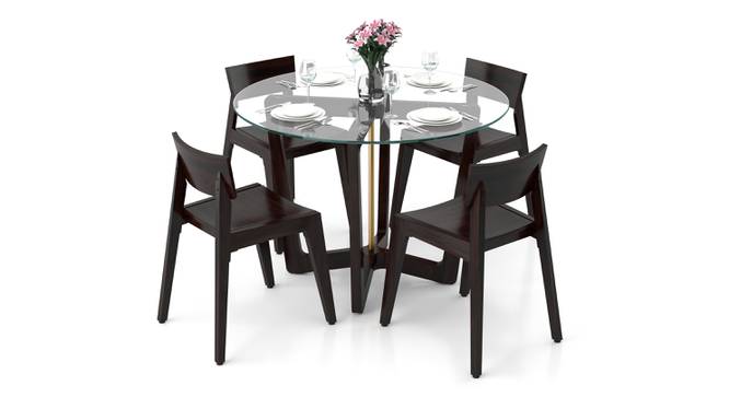 Bourdaine - Gordon 4 Seater Dining Set (Mahogany Finish) by Urban Ladder - Cross View Design 1 - 474415