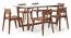 Bourdaine - Gordon 6 Seater Dining Set (Teak Finish) by Urban Ladder - Front View Design 1 - 474420