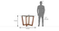 Bourdaine - Gordon 4 Seater Dining Set (Teak Finish) by Urban Ladder - Design 1 Dimension - 474438