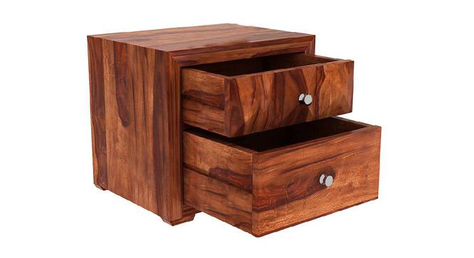 Titus Solid Wood Bedside Table in Honey finish (HONEY Finish) by Urban Ladder - Front View Design 1 - 475418