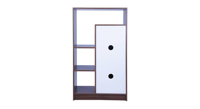 Engineered Wood 8 Pair Shoe Rack Without Seating in Frosty White Colour (Matte Finish, Columbian Walnut) by Urban Ladder - Front View Design 1 - 476292