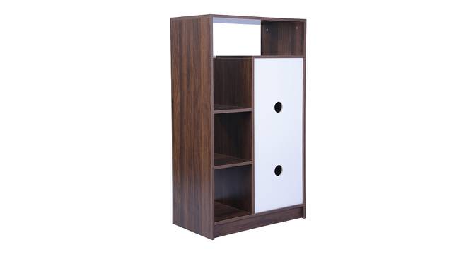 Engineered Wood 8 Pair Shoe Rack Without Seating in Frosty White Colour (Matte Finish, Columbian Walnut) by Urban Ladder - Cross View Design 1 - 476293