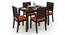 Arabia - Oribi 6 Seater Dining Table Set (Mahogany Finish, Burnt Orange) by Urban Ladder - Half View Design 1 - 476371
