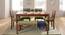 Arabia - Oribi 6 Seater Dining Set (With Bench) (Teak Finish, Avocado Green) by Urban Ladder - Full View Design 1 - 476417