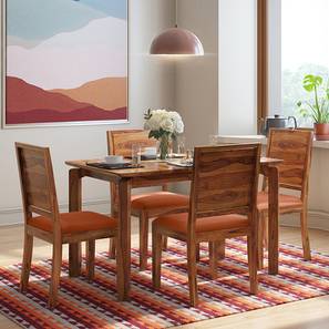 Dining Furniture In Jamnagar Design Catria - Oribi 4 Seater Dining Table Set (Teak Finish, Burnt Orange)