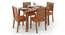 Catria - Oribi 4 Seater Dining Table Set (Teak Finish, Burnt Orange) by Urban Ladder - Half View Design 1 - 476666