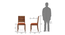 Catria - Oribi 4 Seater Dining Table Set (Teak Finish, Burnt Orange) by Urban Ladder - Dimension Design 1 - 476670