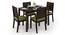Danton 3-to-6 - Oribi 6 Seater Folding Dining Table Set (Mahogany Finish, Avocado Green) by Urban Ladder - Half View Design 1 - 476694