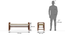Fijara Woven Bench (Solid wood) (Teak Finish, Two Seater) by Urban Ladder - Dimension Design 1 - 476824
