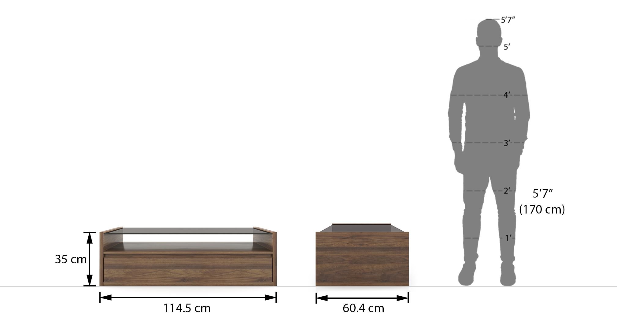 Alita storage coffee table warm walnut full drawer 7