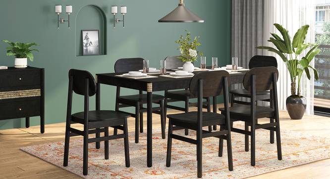 Gaku 6 Seater Dining Table (Charcoal Black) by Urban Ladder - Design 1 Full View - 476849