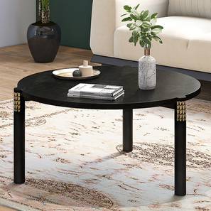 Coffee Table Design Round Solid Wood Coffee Table in Charcoal Black
