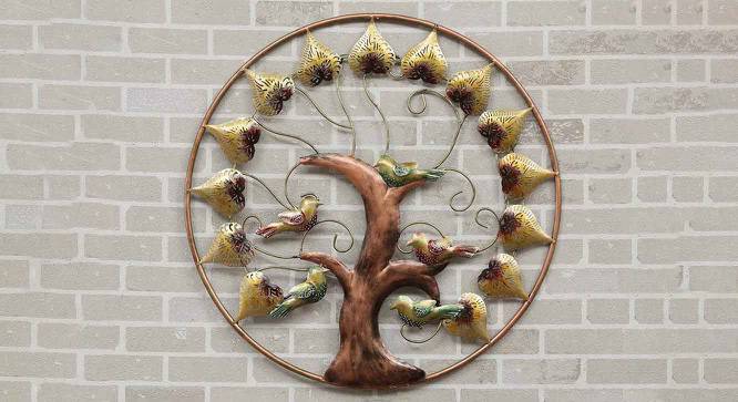Round Bird Tree Multicolor Metal Wall Accent With Led (Multicolor) by Urban Ladder - Front View Design 1 - 476963