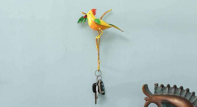 Tree Bird Multicolor Metal 1 Key Holder (Multicolor) by Urban Ladder - Front View Design 1 - 477044
